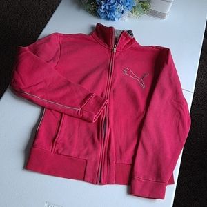 Pink Puma Zip-Up sweatshirt